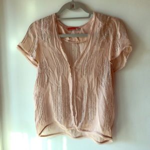 Alice + Olivia Sequined Sheer Top NWOT